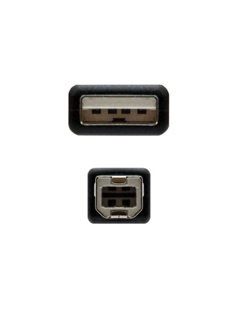 Cable USB 2.0 Impresora Nanocable 10.01.0104-BK/ USB Tipo-B Macho - USB Macho/ 3m/ Negro