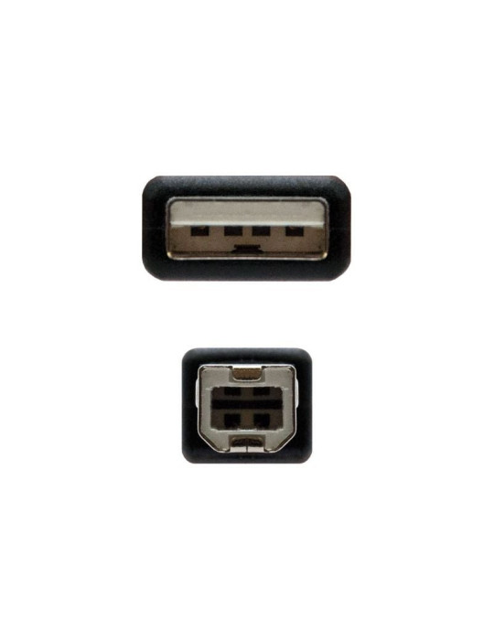 Cable USB 2.0 Impresora Nanocable 10.01.0104-BK/ USB Tipo-B Macho - USB Macho/ 3m/ Negro