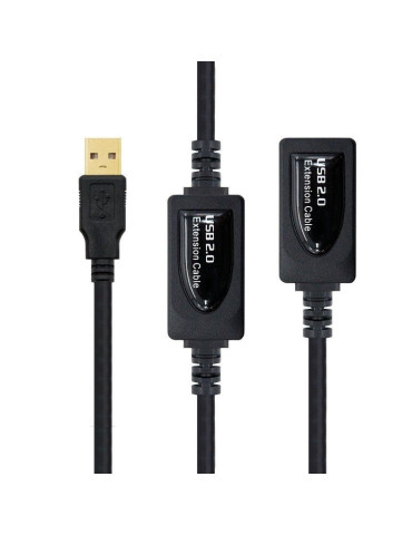 Cable Alargador USB 2.0 Nanocable 10.01.0212/ USB Macho - USB Hembra/ 10m/ Negro 2