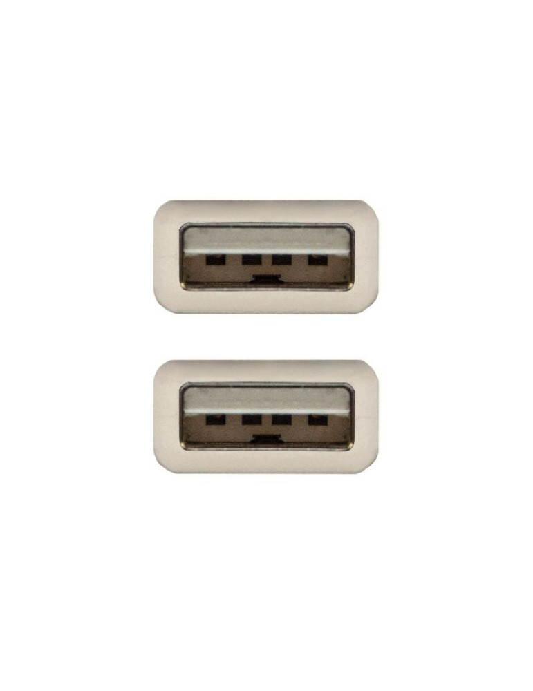 Cable USB 2.0 Nanocable 10.01.0302/ USB Macho - USB Macho/ 1m/ Beige