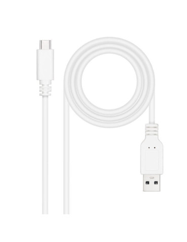 Cable USB 2.0 Nanocable 10.01.2101-L150-W/ USB Tipo-C Macho - USB Macho/ 480Mbps/ 1.5m/ Blanco