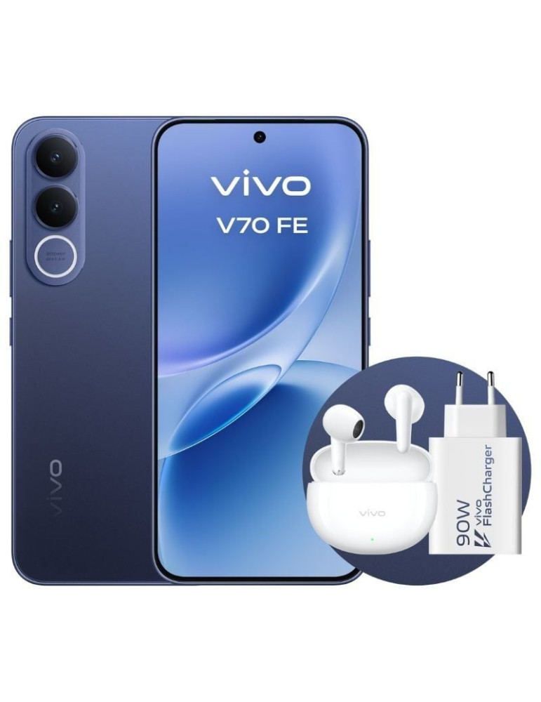 Smartphone Vivo V70 FE 8GB/ 512GB/ 6.83"/ 5G/ Azul/ Incluye Cargador + Auriculares