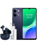 Smartphone Vivo Y21 4GB/ 256GB/ 6.74"/ 5G/ Negro/ Incluye Cargador + Auriculares