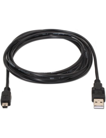 Cable USB 2.0 Aisens A101-0024/ USB Macho - MiniUSB Macho/ 1m/ Negro 2