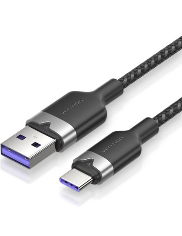 Cable USB 2.0 Tipo-C Vention CTOBH/ USB Tipo-C Macho - USB Macho/ Hasta 100W/ 480Mbps/ 2m/ Negro