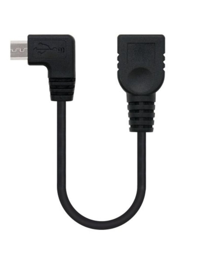 Cable USB 2.0 Nanocable 10.01.3600/ MicroUSB Macho - USB Hembra/ 15cm/ Negro