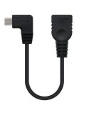 Cable USB 2.0 Nanocable 10.01.3600/ MicroUSB Macho - USB Hembra/ 15cm/ Negro