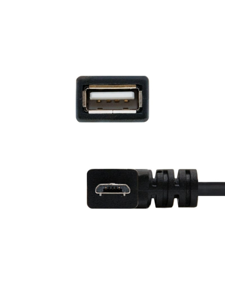 Cable USB 2.0 Nanocable 10.01.3600/ MicroUSB Macho - USB Hembra/ 15cm/ Negro