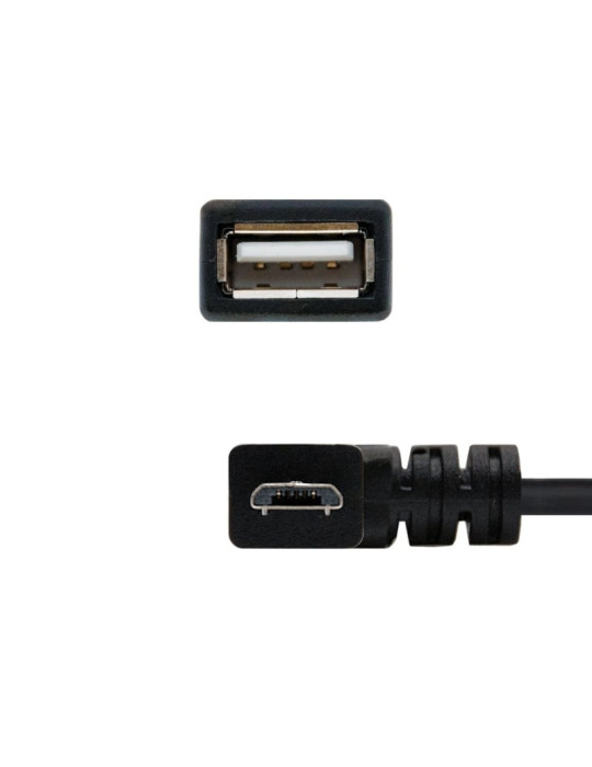 Cable USB 2.0 Nanocable 10.01.3600/ MicroUSB Macho - USB Hembra/ 15cm/ Negro