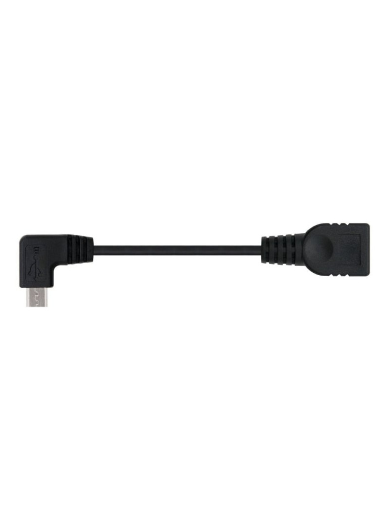 Cable USB 2.0 Nanocable 10.01.3600/ MicroUSB Macho - USB Hembra/ 15cm/ Negro