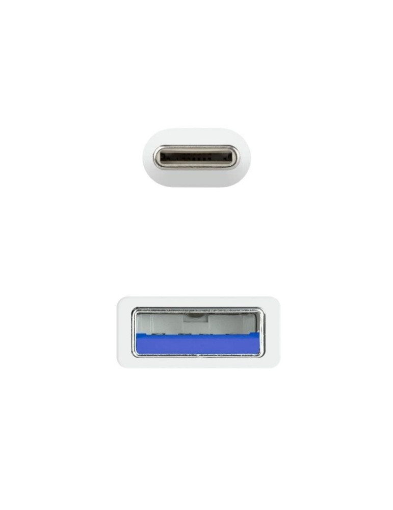 Cable USB 3.1 Tipo-C Nanocable 10.01.4001-L150-W/ USB Tipo-C Macho - USB Macho/ 10Gbps/ 1.5m/ Blanco