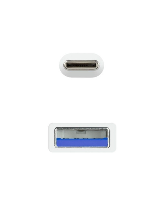 Cable USB 3.1 Tipo-C Nanocable 10.01.4001-L150-W/ USB Tipo-C Macho - USB Macho/ 10Gbps/ 1.5m/ Blanco