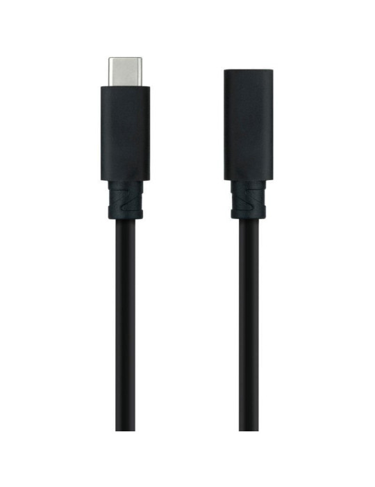 Cable Alargador USB Tipo-C 3.2 Nanocable 10.01.4502/ USB Tipo-C Macho - USB Tipo-C Hembra/ 2m/ Negro