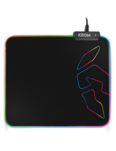 Alfombrilla Krom Knout RGB con Iluminación LED/ 320 x 270 x 3 mm