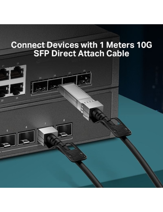 Cable de conexión directa SFP+ TP-Link TL-SM5220-1M/ 10G/ 1m/ Negro