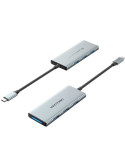 Docking USB Tipo-C Vention TOPHB/ 1xHDMI/ 3xUSB/ 1xLector Tarjetas SD y MicroSD/ Gris