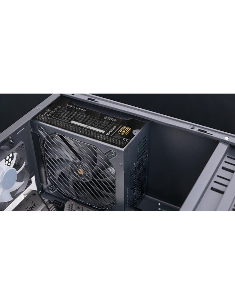 Fuente de Alimentación Mars Gaming MPB850PSI/ 850W/ Ventilador 14cm/ ATX 3.1/ PCIe 5.1/ 80 Plus Gold