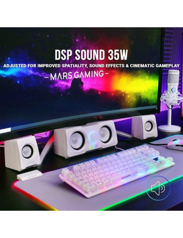 Altavoces Mars Gaming MS22W/ 35W/ 2.2/ Blancos 2