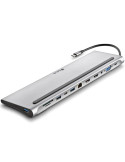 Docking USB Tipo-C NGS WonderDock12/ 3xUSB/ 2xHDMI/ 1xVGA/ 1xRJ45/ 1xLector de Tarjetas/ 1xJack 3.5/ 1xUSB Tipo-C PD/ Gris