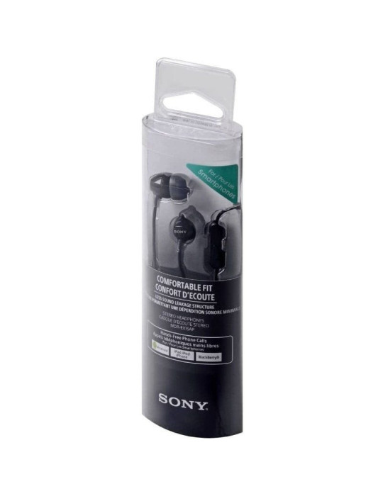 Auriculares Intrauditivos Sony MDR-EX15AP/ con Micrófono/ Jack 3.5/ Negros