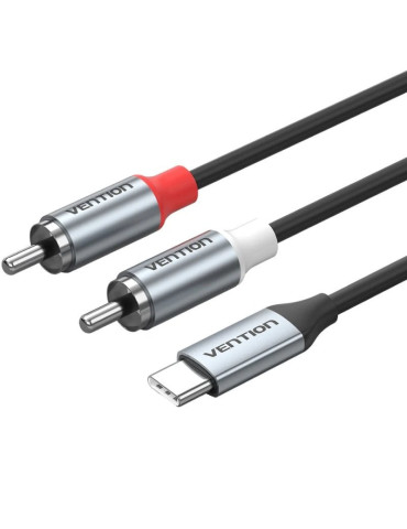 Cable Estéreo Vention BIKHF/ USB Tipo-C Macho - 2x RCA Macho/ 1m/ Gris
