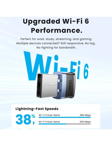 Adaptador USB - WiFi Vention KDEB0/ 900Mbps 2