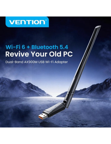 Adaptador USB - WiFi - Bluetooth 5.4 Vention KDXB0/ 900Mbps 2