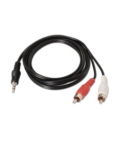 Cable Estéreo Aisens A128-0148/ Jack 3.5 Macho - 2x RCA Macho/ Hasta 0.1W/ 3m/ Negro 2