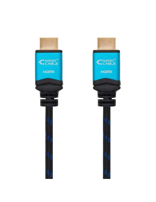 Cable HDMI 2.0 4K Nanocable 10.15.3710/ HDMI Macho - HDMI Macho/ 10m/ Negro/ Azul