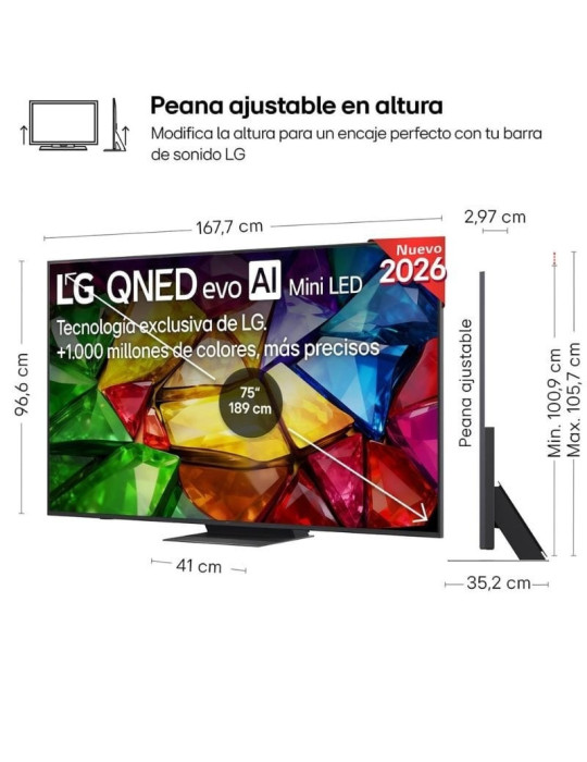 Televisor LG Mini RGB evo AI MRGB86 75MRGB86B6A 75"/ Ultra HD 4K/ Smart TV/ WiFi