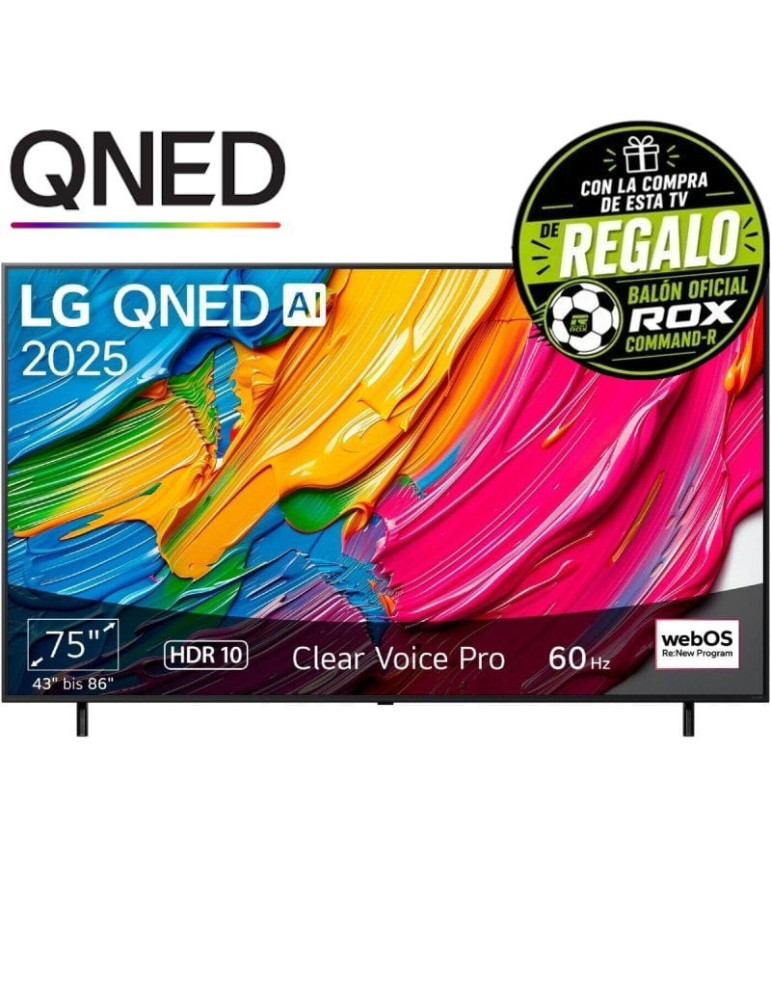Televisor LG QNED AI QNED80 75QNED80A6A 75"/ Ultra HD 4K/ Smart TV/ WiFi