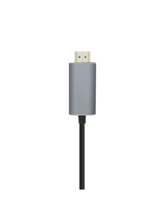 Cable Conversor Aisens A109-0392/ USB Tipo-C Macho - HDMI Macho/ Hasta 27W/ 1250Mbps/ 80cm/ Negro