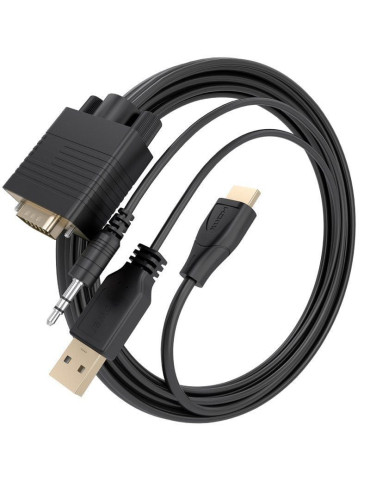 Cable Conversor Aisens A115-1007 SVGA Macho - USB Macho - Jack Macho/ HDMI Macho/ 1m/ Negro 2