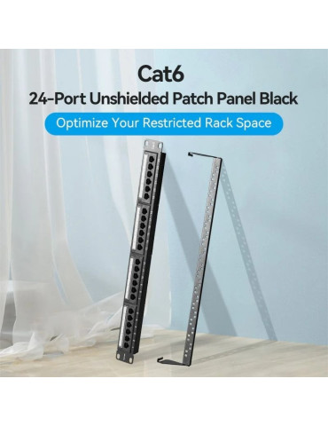 Patch Panel Vention KGCB0/ 24 Puertos/ Cat.6 2
