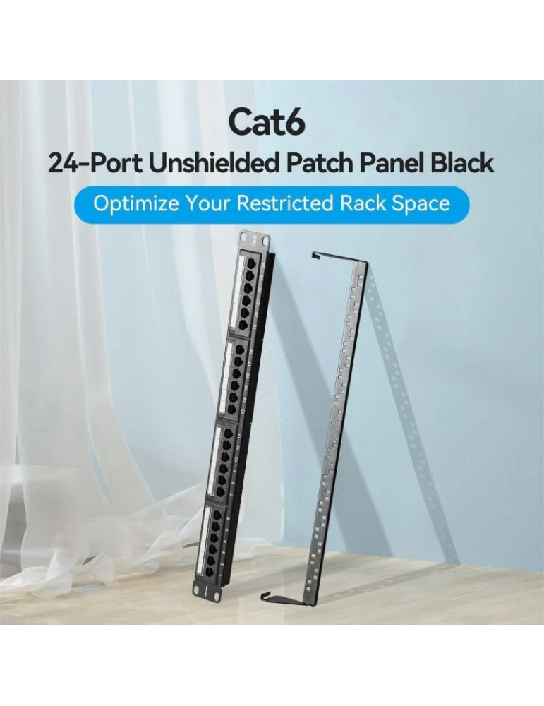 Patch Panel Vention KGCB0/ 24 Puertos/ Cat.6