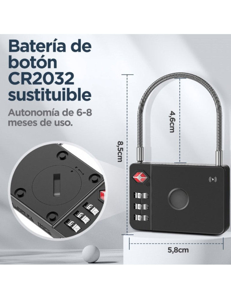 Candado Localizador Inteligente Muvit For Change MiLi MiLock Duo MCLOK0001/ Combinación de 3 Dígitos