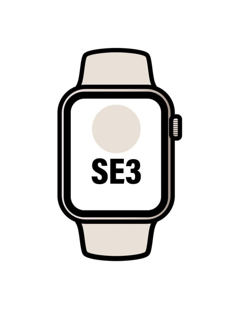 Apple Watch SE3/ GPS/ 44mm/ Caja de Aluminio Blanco Estrella/ Correa Deportiva Blanco Estrella M/L