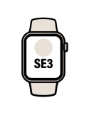 Apple Watch SE3/ GPS/ 44mm/ Caja de Aluminio Blanco Estrella/ Correa Deportiva Blanco Estrella M/L