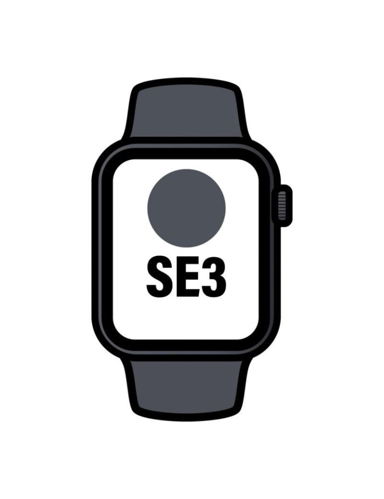 Apple Watch SE3/ GPS/ 44mm/ Caja de Aluminio Medianoche/ Correa Deportiva Negra S/M