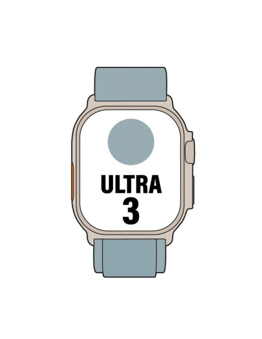 Apple Watch Ultra 3/ GPS/ Cellular/ 49mm/ Caja de Titanio Natural/ Correa Loop Alpine Azul Claro S