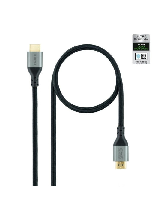 Cable HDMI 2.1 8K Nanocable 10.15.8102/ HDMI Macho - HDMI Macho/ 2m/ Certificado/ Negro