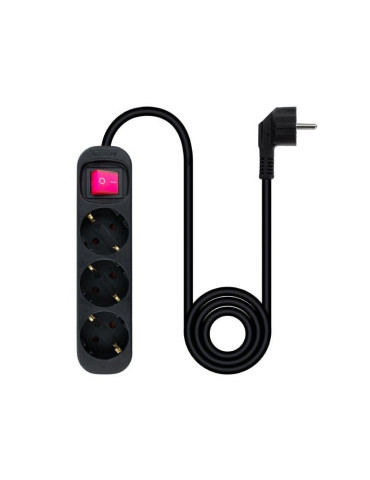 Regleta con Interruptor Nanocable 10.38.0003-BK/ 3 Tomas de Corriente/ Cable 1.4m/ Negra 2