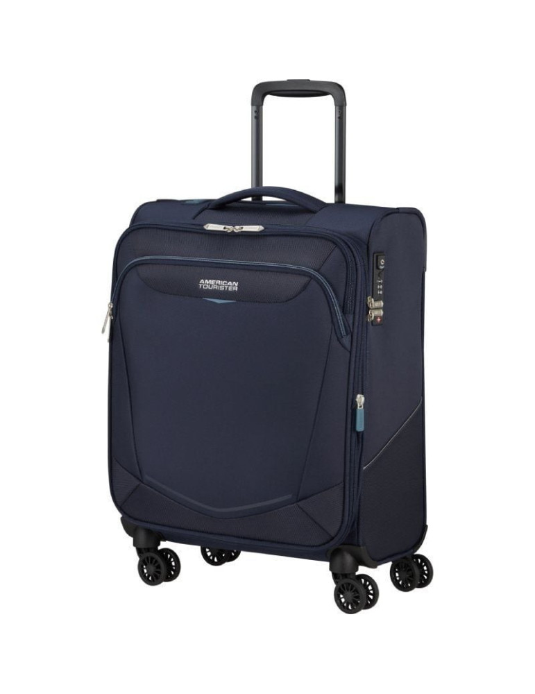 Maleta de Cabina American Tourister SummerRide Spinner 55cm/ 55x40x23cm/ 4 Ruedas/ Azul Marino