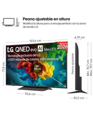 Televisor LG QNED 55QNED83B6A 55"/ Ultra HD 4K/ Smart TV/ WiFi 2