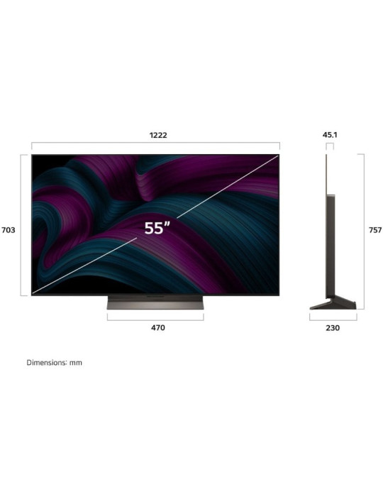 Televisor LG OLED Evo AI C5 OLED55C56LB 55"/ Ultra HD 4K/ Smart TV/ WiFi
