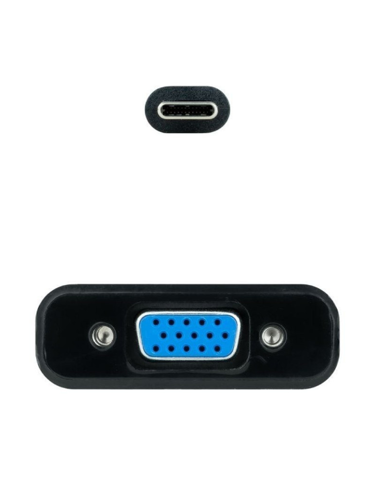 Cable Conversor Nanocable 10.16.4101-BK/ USB Tipo-C Macho - VGA Hembra/ 10cm/ Negro