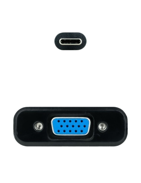 Cable Conversor Nanocable 10.16.4101-BK/ USB Tipo-C Macho - VGA Hembra/ 10cm/ Negro
