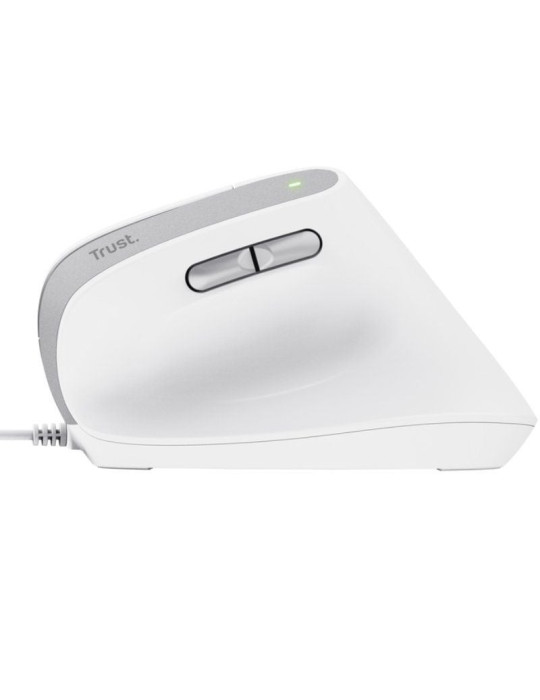 Ratón Vertical Trust Bayo II/ Hasta 2400 DPI/ Blanco