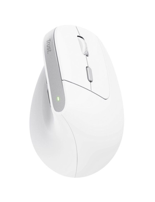 Ratón Vertical Inalámbrico Trust Bayo II/ Batería recargable/ Hasta 2400 DPI/ Blanco