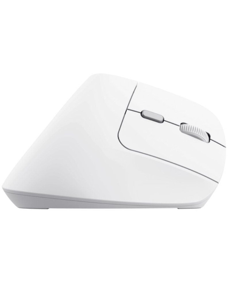 Ratón Vertical Inalámbrico Trust Bayo II/ Batería recargable/ Hasta 2400 DPI/ Blanco